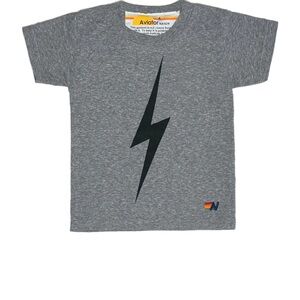 Aviator Nation Kids Charcoal Lightning Tee Boys Size 8.  Gently worn.